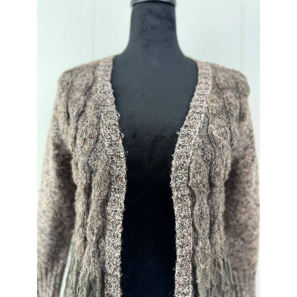 Women's BKE Boutique Open Front Brown Cardigan, Size M